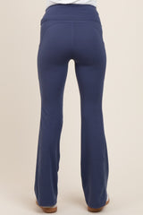 Navy Active Pocket Flared Maternity Leggings