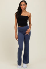 Navy Active Pocket Flared Maternity Leggings