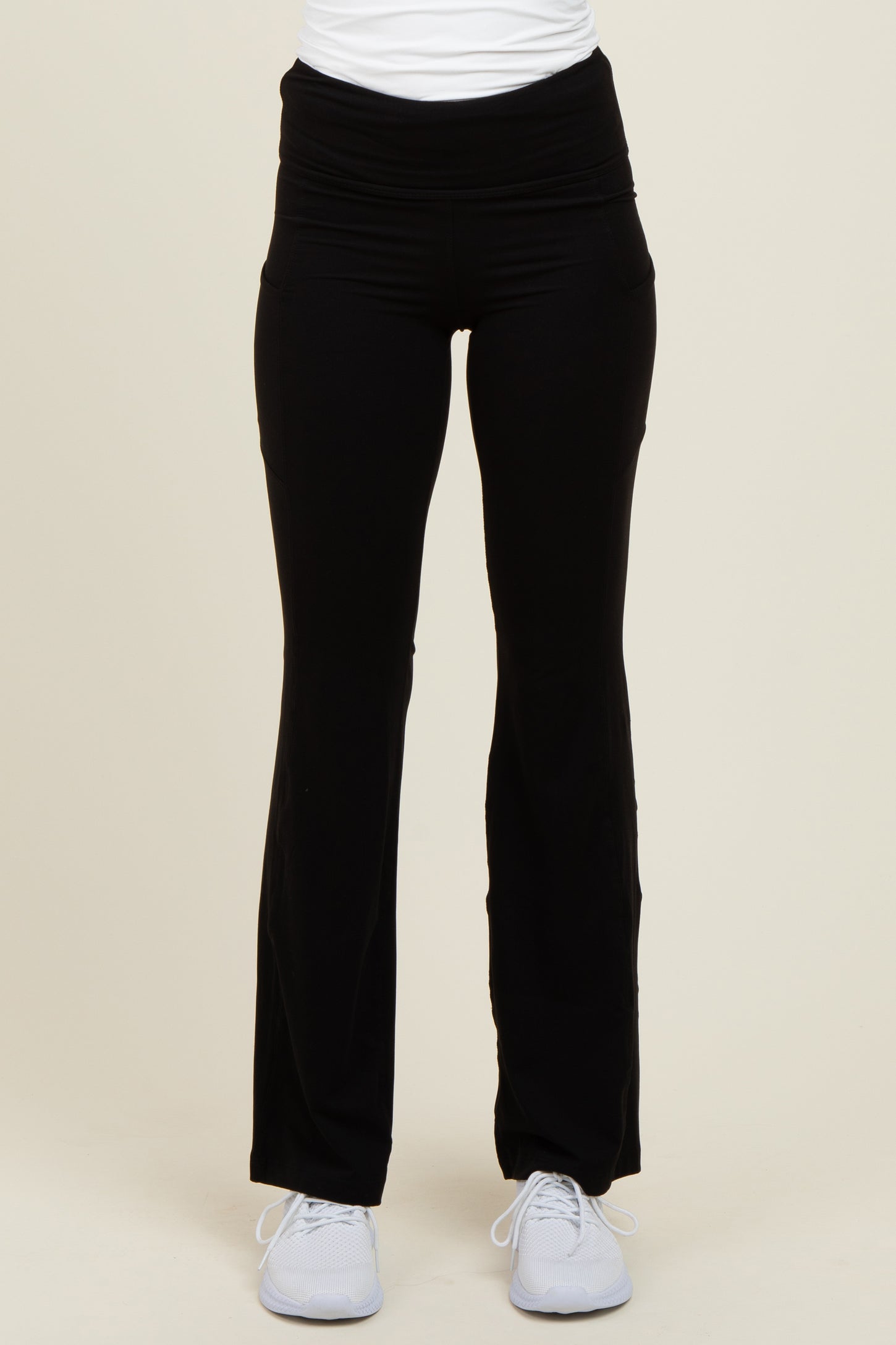 Black Active Pocket Flared Leggings