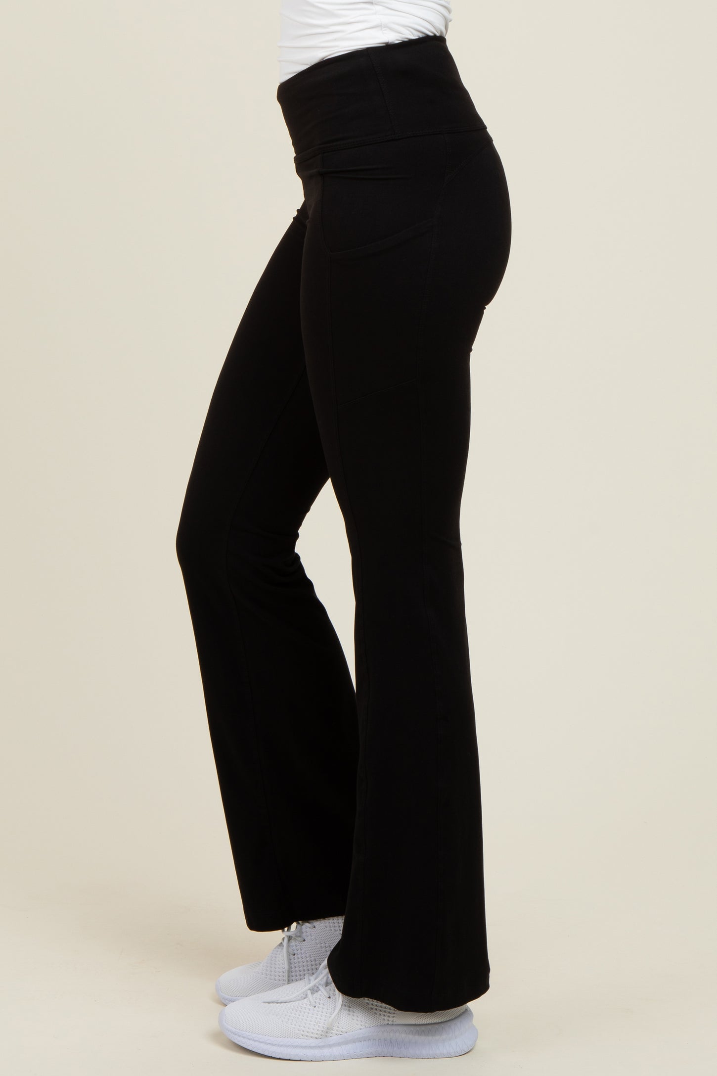 Black Active Pocket Flared Leggings
