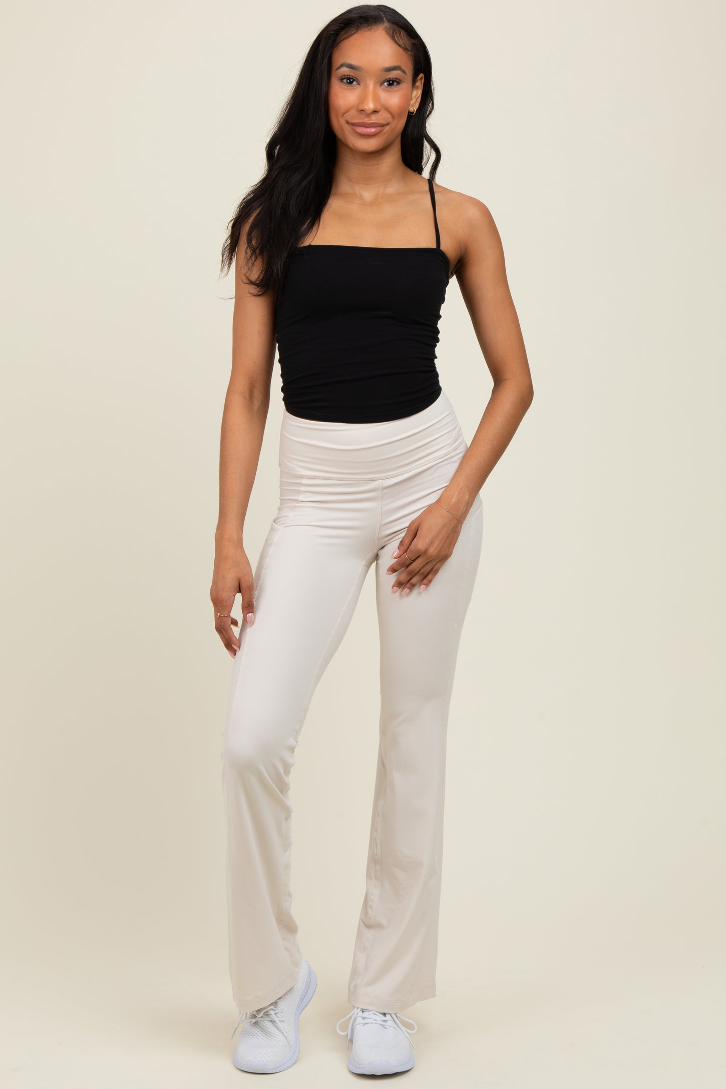 Ivory Active Pocket Flared Leggings