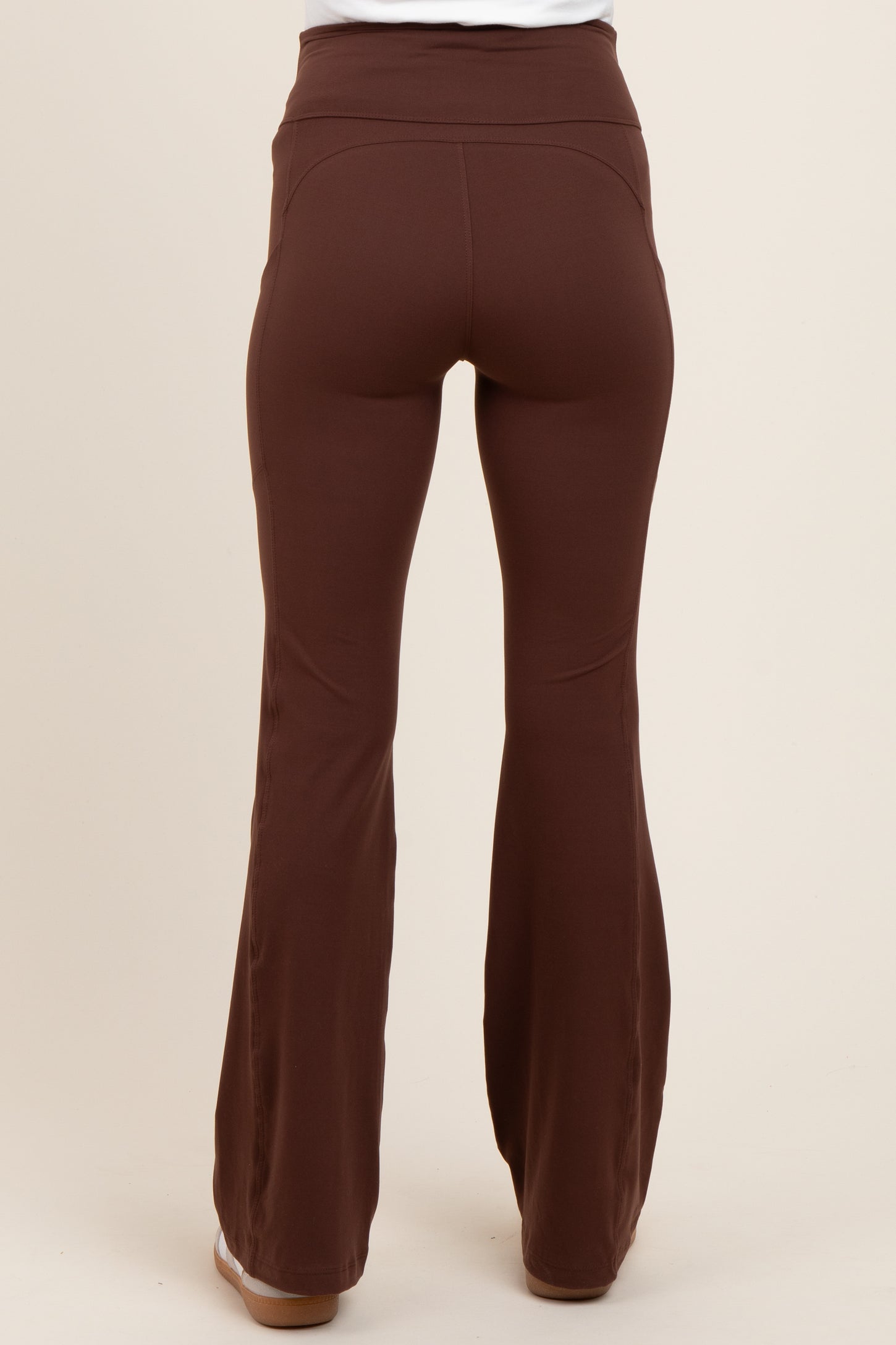 Mocha Active Pocket Flared Maternity Leggings