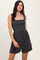 Charcoal Ribbed Smocked Bodice Romper