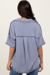 Gray Ribbed Reverse Stitch Tunic Top