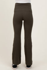 Olive Maternity Flared Leggings