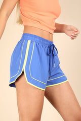 Royal Blue Lined Active Drawstring Shorts