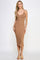 Taupe Ribbed Cami Midi Dress