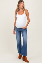 Blue Vintage Wash Ankle Bootcut Maternity Jeans