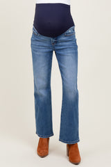 Blue Vintage Wash Ankle Bootcut Maternity Jeans