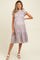Light Blue Floral Mock Neck Smocked Ruffe Sleeve Maternity Midi Dress