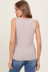 Taupe Ribbed Basic Tank Top