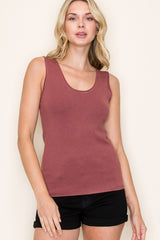 Burgundy Knit Sleeveless Top