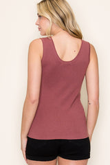 Burgundy Knit Sleeveless Top