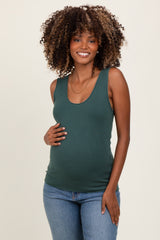 Forest Green Knit Maternity Sleeveless Top