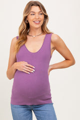 Violet Knit Maternity Sleeveless Top