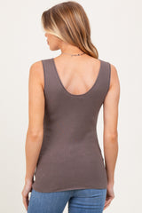 Brown Knit Maternity Sleeveless Top