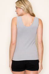 Light Grey Knit Sleeveless Top