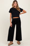 Black 2-Piece Matching Crop Top And Pant Set