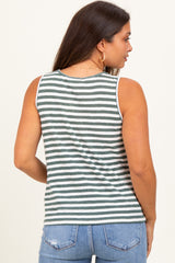 Olive Striped Maternity Tank Top