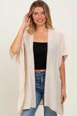 Cream Crochet Trim Rustic Cover Up