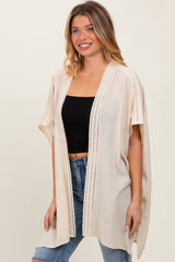 Cream Crochet Trim Rustic Cover Up
