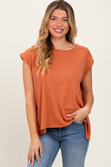 Rust Soft Oversized Maternity Top