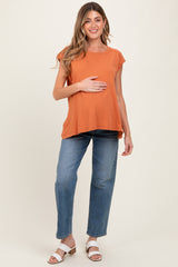 Rust Soft Oversized Maternity Top