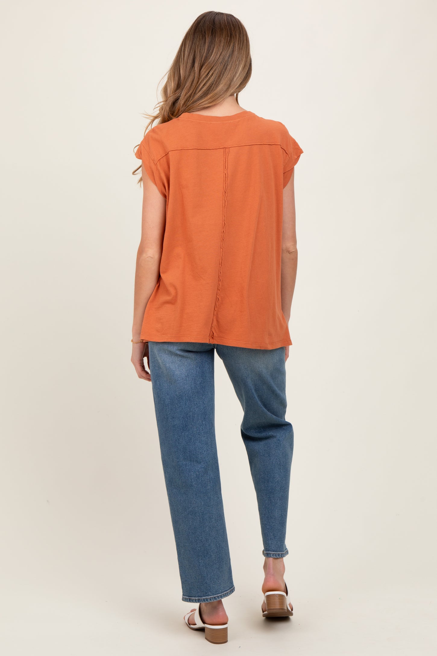 Rust Soft Oversized Maternity Top