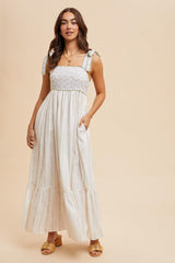 Peach Floral Cotton Dress
