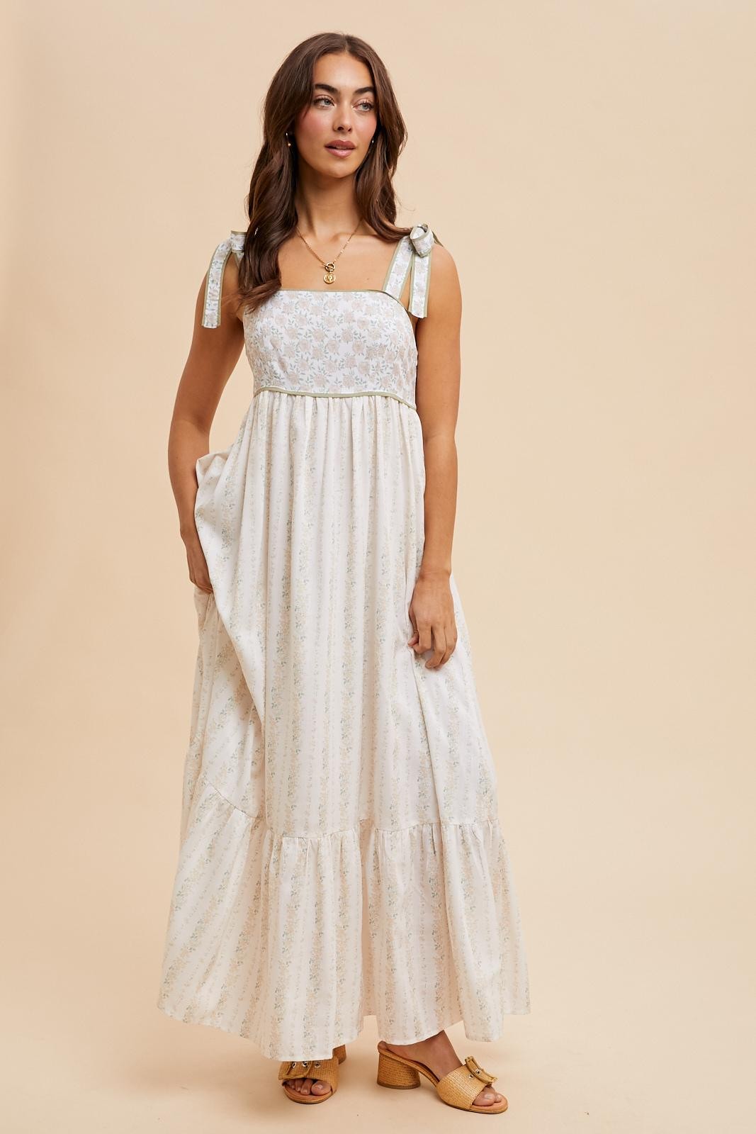 Peach Floral Cotton Dress