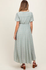 Sage Floral Button Down Maternity Dress