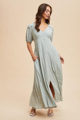 Sage Floral Button Down Maternity Dress