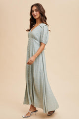 Sage Floral Button Down Maternity Dress