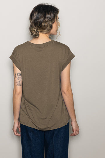 Mocha Crew Neck Muscle Tee