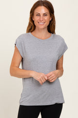Heather Grey Crew Neck Muscle Tee