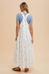 White Embroidered Floral Skirtall