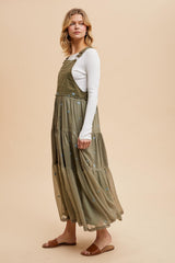 Olive Embroidered Floral Skirtall