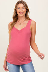 Mauve Sweetheart Sleeveless Maternity Top