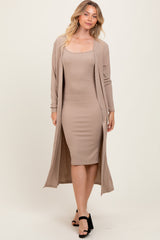 Cream Ribbed Cardigan 2 Piece Set