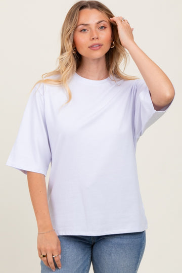 White Crew Neck Oversized Tee