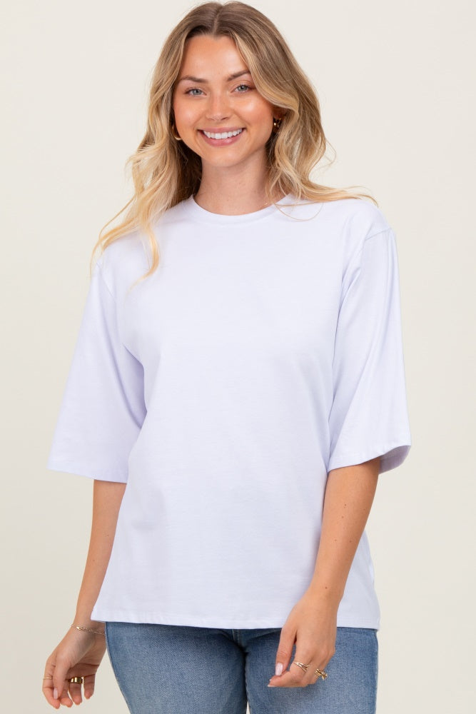 White Crew Neck Oversized Tee