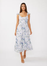 Lilac Floral Textured Open Back Tie Maternity Maxi Dress