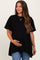 Black Oversized Cut Hem Maternity Short Sleeve T-Shirt