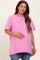 Pink Oversized Cut Hem Maternity Short Sleeve T-Shirt