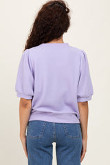 Lavender Knit Puff Sleeve Top