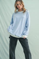 Blue Striped Maternity Pullover Top