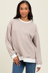 Mocha Striped Pullover Top