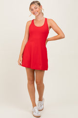 Red Tennis Racerback Romper Dress