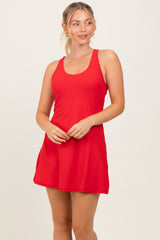 Red Tennis Racerback Romper Dress
