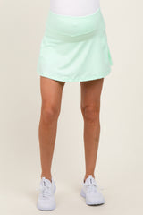 Mint Back Pleat Maternity Skort
